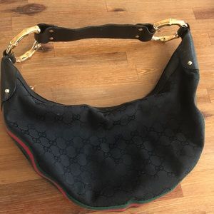 Gucci gold bamboo hobo bag